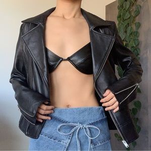 Marc New York Black Leather Jacket Moto Jacket